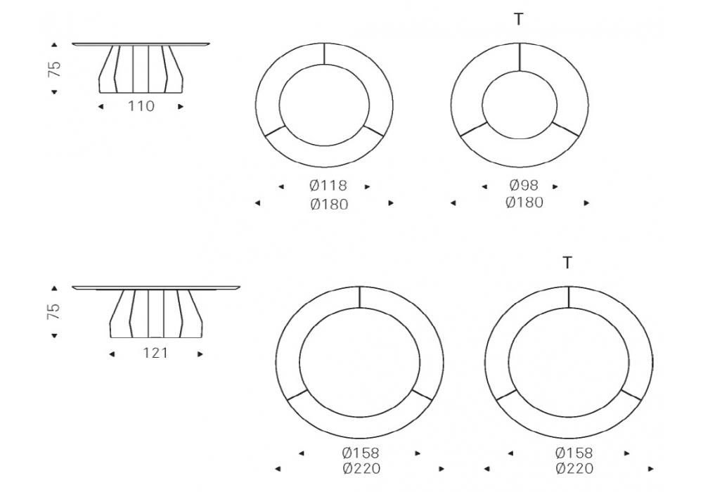 Senator Ker Wood Round Table Cattelan Italia Milia Shop