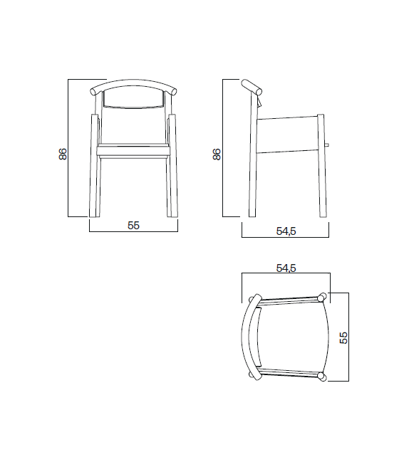 Plan internoitaliano Chaise avec Accoudoirs