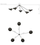 Ceiling Lamp "Spider" 5 Still Arms Serge Mouille