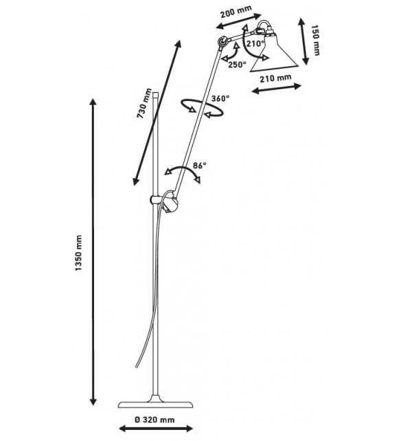 N°215 DCW Éditions-Lampe Gras Floor Lamp