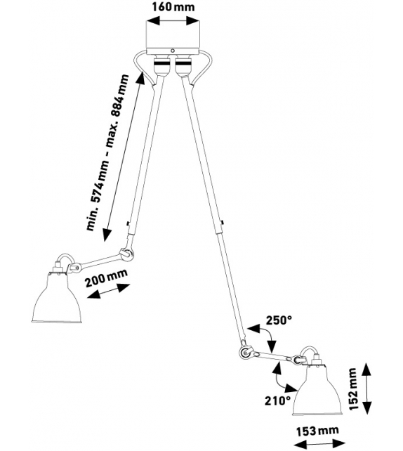 N°302 Double DCW Éditions-Lampe Gras Lámpara de Suspensión