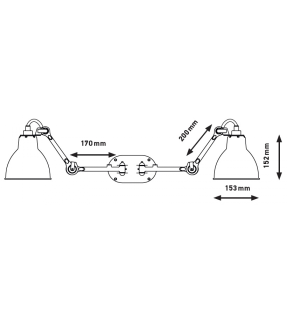 N°204 Double DCW Éditions-Lampe Gras Lámpara de Pared