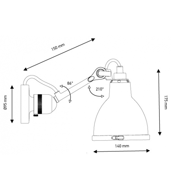 N°304 Classic Outdoor DCW Éditions-Lampe Gras Lampada da Parete