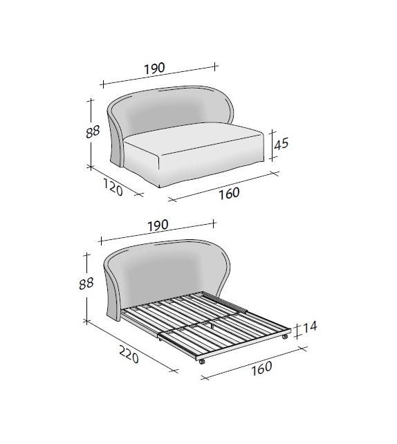 Céline Flou Schlafsofa