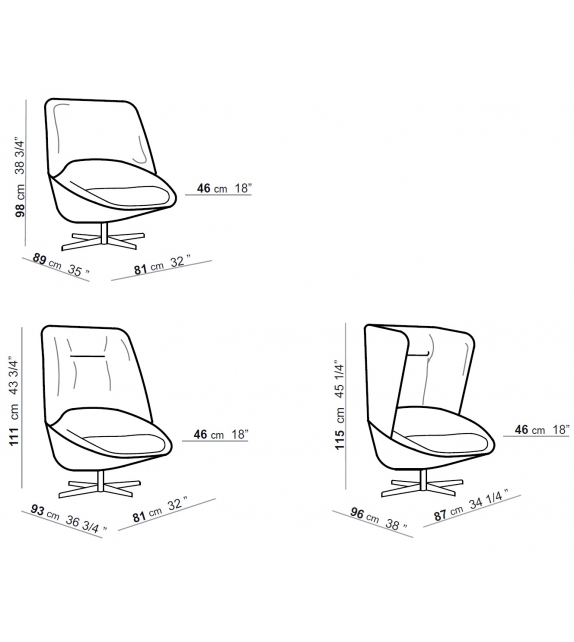 Ladle Arflex Swivel Armchair