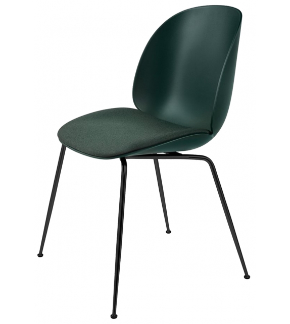 Beetle Dining Gubi Chaise avec Assise Revêtue