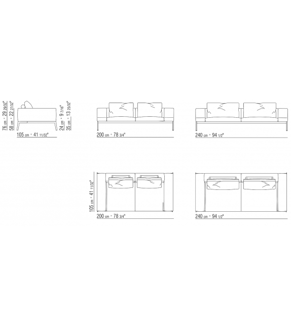 Flexform Lifesteel Sofa