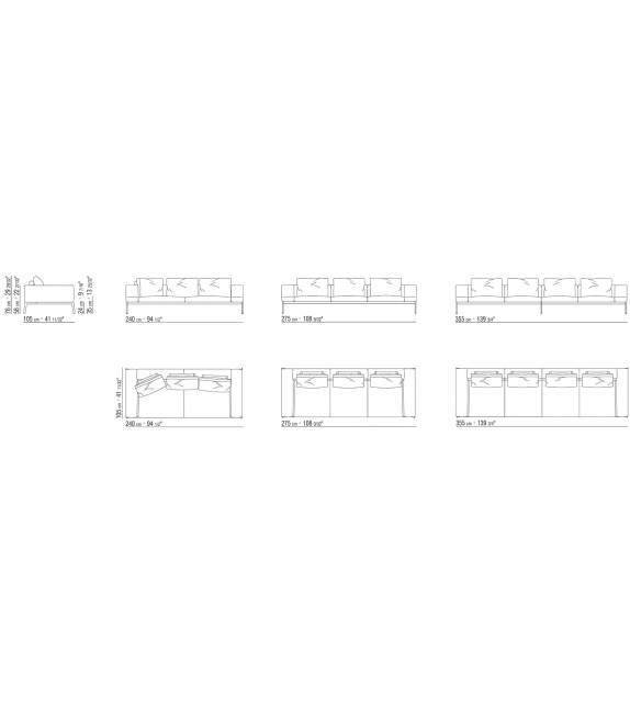 Flexform Lifesteel Sofa