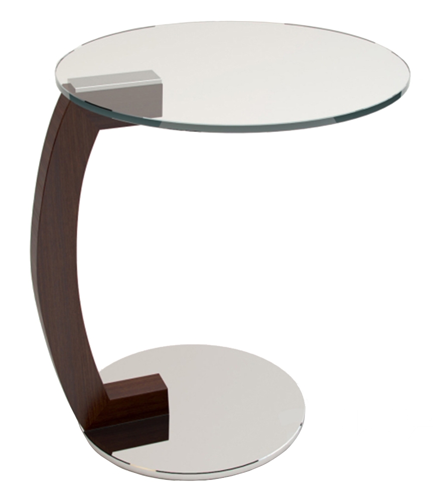 Tavolino design in legno con piano in cristallo trasparente Zen