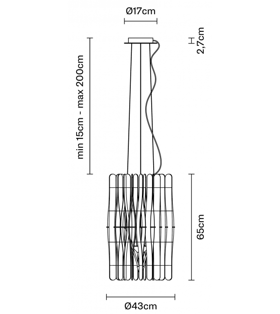 Stick F23 Fabbian Suspension Lamp