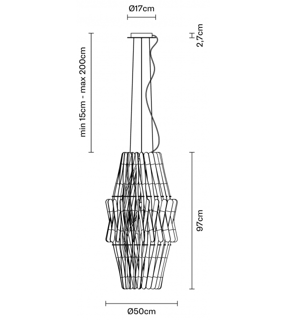 Stick F23 Fabbian Hängeleuchte