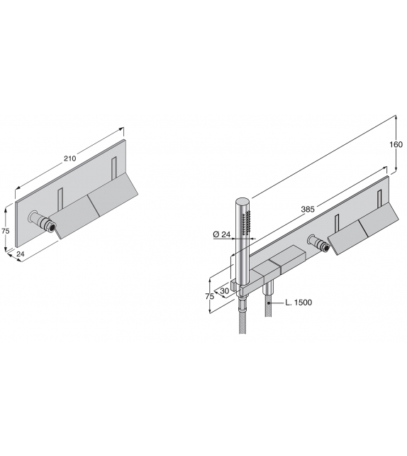 Wings Boffi Wall Bathtub Group