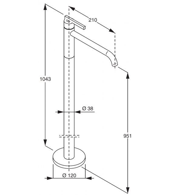 Liquid Boffi Floor Standing Washbasin Mixer Tap