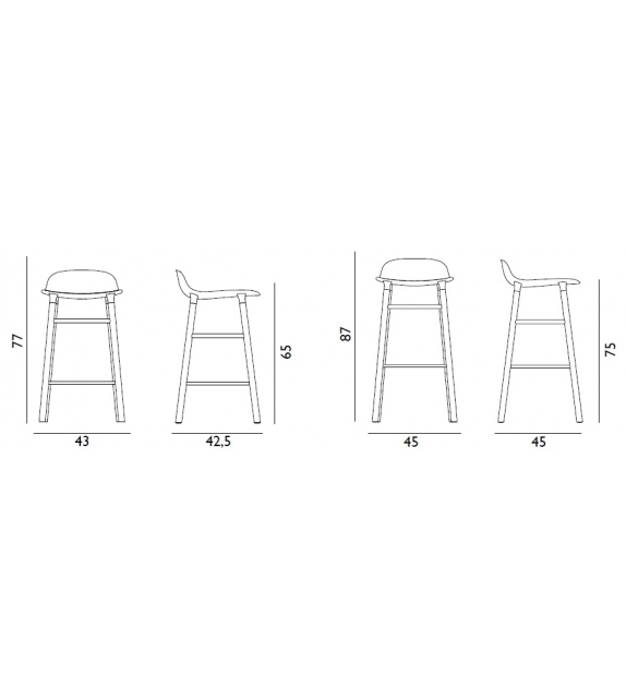 Form Normann Copenhagen Stool with Wood Legs