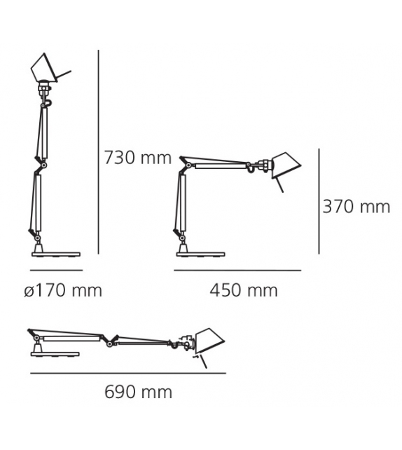 Prêt pour l'expédition - Tolomeo Micro Gold Artemide Lampe de Table