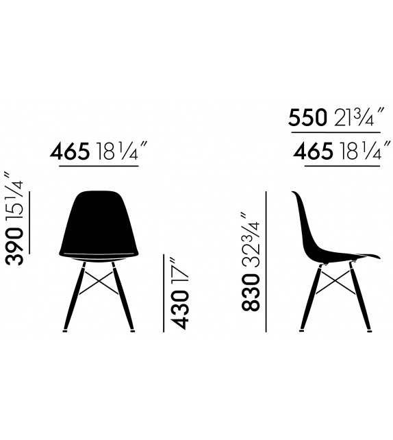 Prêt pour l'expédition - Eames Fiberglass Chair DSW Vitra Chaise