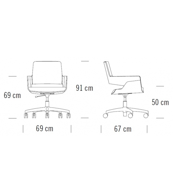 S 845 DRW Thonet Swivel Armchair