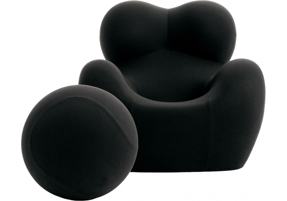 SERIE UP 2000, Armchair Upholstered fabric armchair with footstool By B&B  Italia