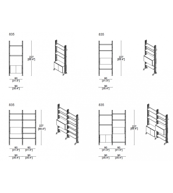 835 Infinito Cassina Bookcase