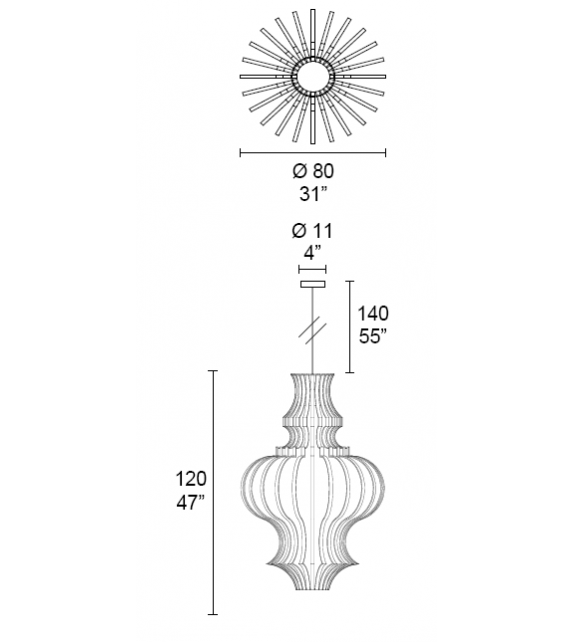 Cage 7080 MMLampadari Lampada a Sospensione