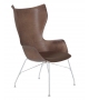 K/Wood siège recouvert de cuir Kartell Fauteuil