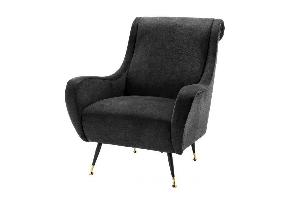 velvet black armchair