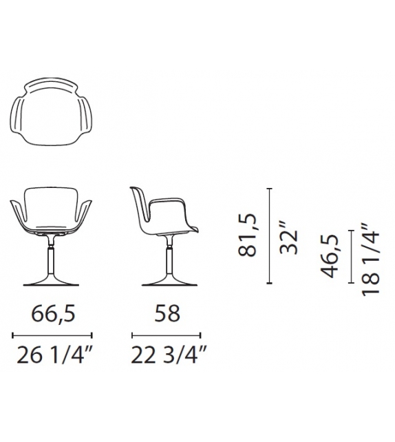 Juli Soft Cappellini Armstuhl mit Becherbasis