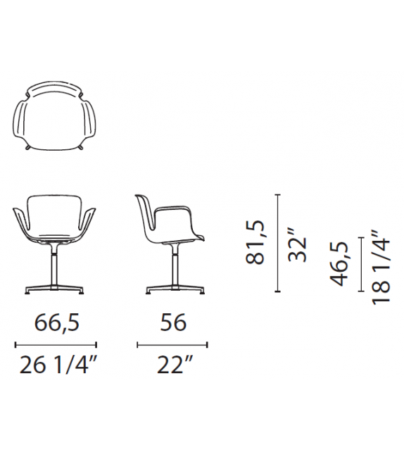 Juli Soft Cappellini Sillón con Base de 4 Radios