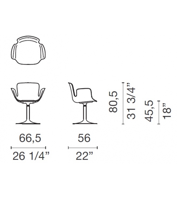 Juli Plastic Cappellini Poltroncina con Base a Calice