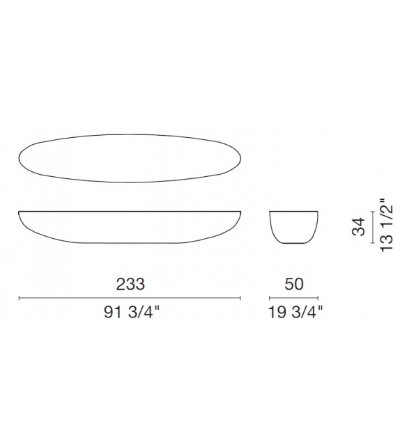 Poh (Patchwork oval hemisphere) Banquette Cappellini