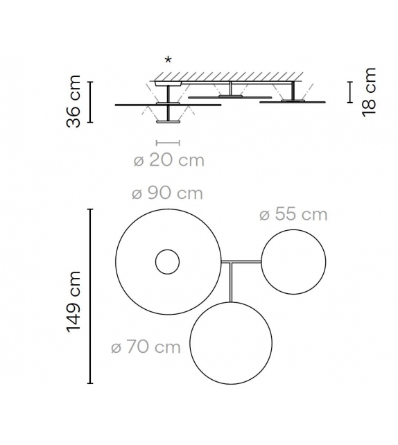 Flat Vibia Lampada da Soffitto - 5905