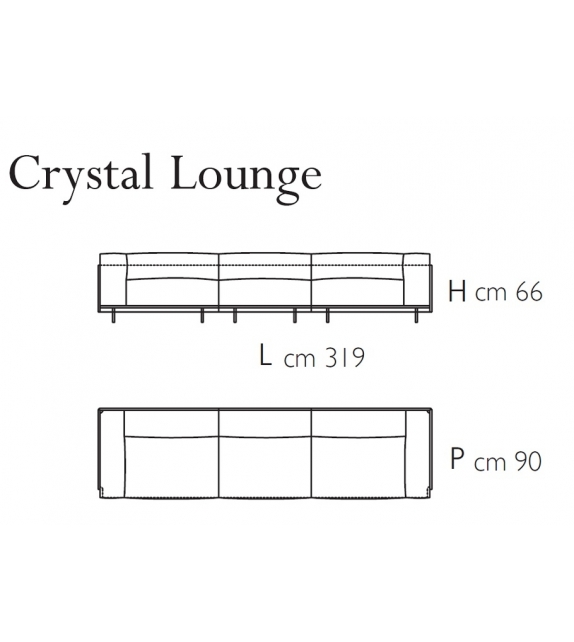 Crystal Lounge Glas Italia 3 Seater Sofa