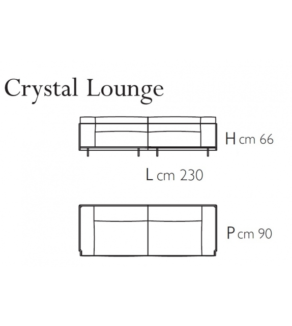 Crystal Lounge Glas Italia 2-Sitzer-Sofa