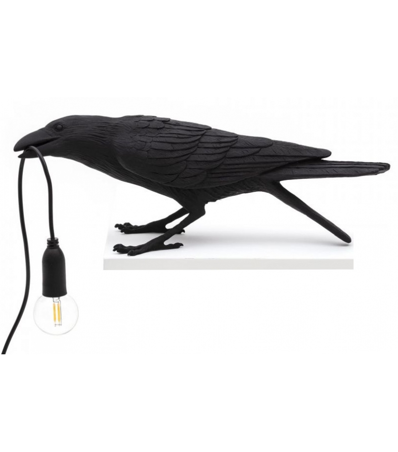 seletti black raven lamp