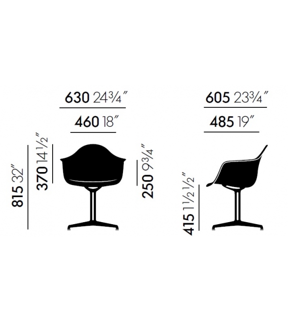 Eames Plastic Armchair DAL Fauteuil Rembourrèe Vitra