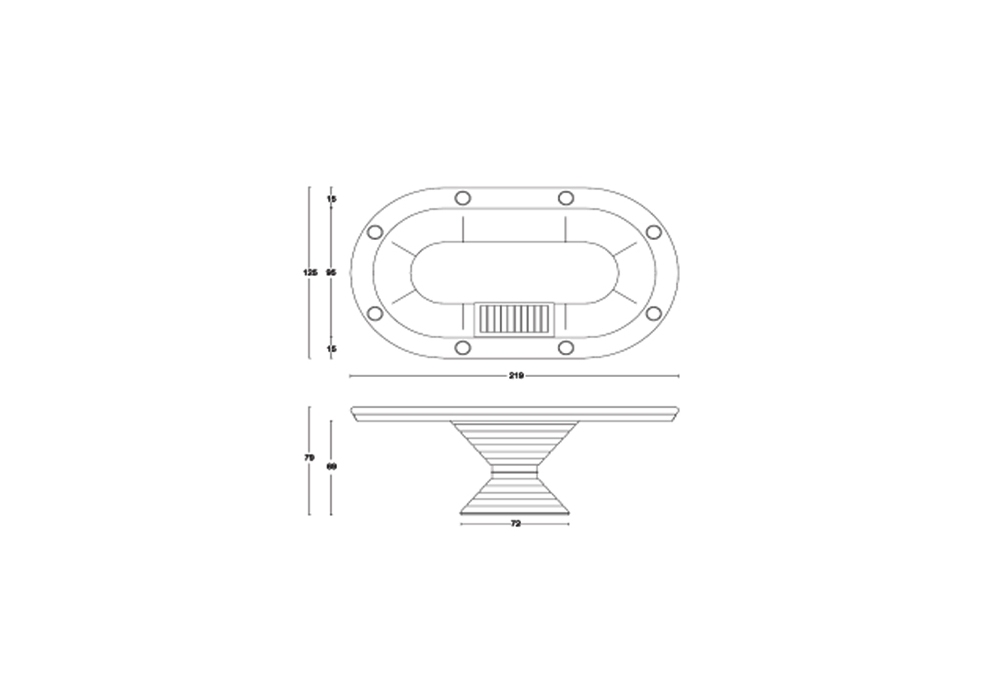 Oval Poker Table 219 Vismara Milia Shop