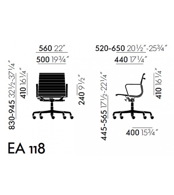 Aluminium Chair EA 118 Vitra Chaise