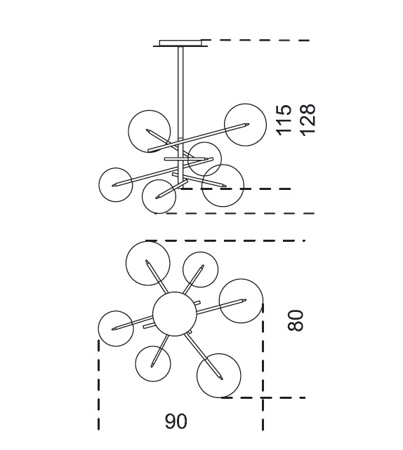 Pronta consegna - Bolle Lampada a Sospensione Gallotti&Radice 110V