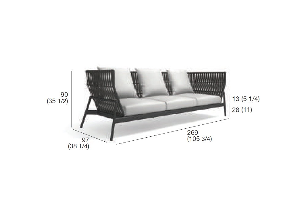 Belt, Outdoor 3-Seater Sofa