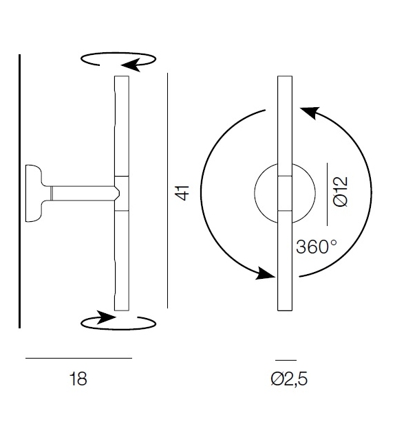 Colibrì 1410 Martinelli Luce Wall Lamp