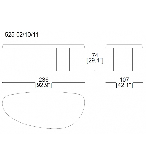 525 Table En Forme Libre Tavolo Cassina