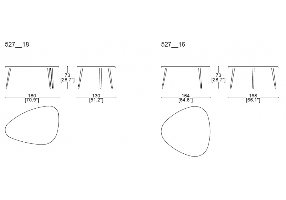 Charlotte Perriand 527 Mexique High Table in Walnut by Cassina