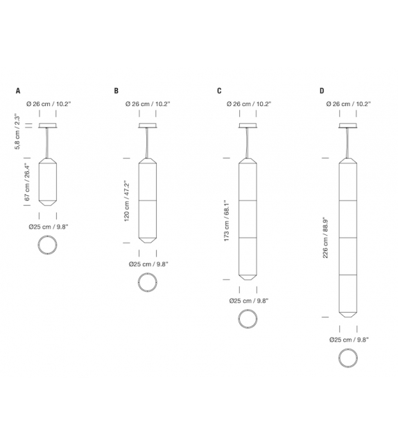 Tekio Vertical Santa&Cole Pendant Lamp