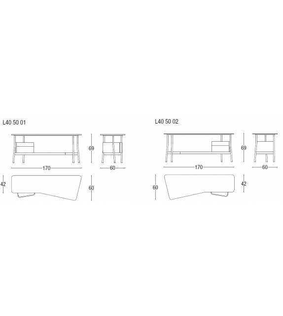 L40 Sled Cassina Schreibtisch