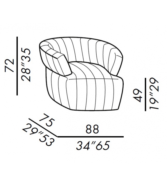 Josephine Stripe Meridiani Fauteuil