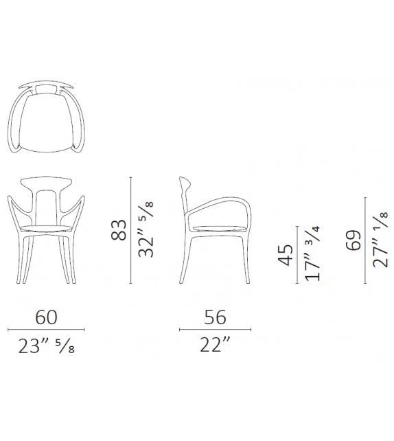 Ma Belle Chair With Armrests Ceccotti Collezioni