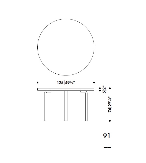 Aalto 91 Artek Round Table