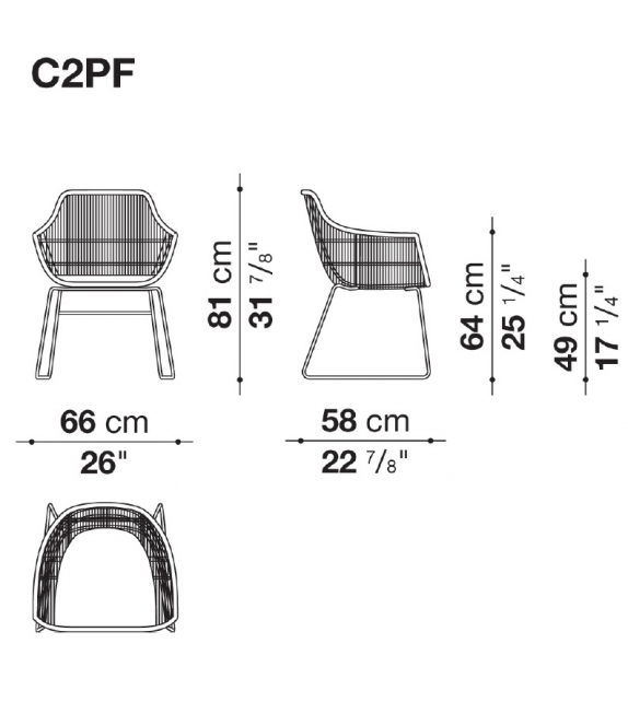 Crinoline B&B Italia Outdoor Silla Con Apoyabrazos