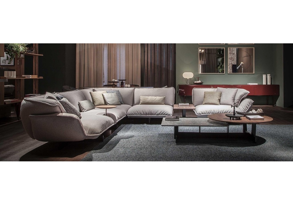 Cement Stone and Wood Coffee Table SUPER BEAM SOFA SYSTEM by Patricia  Urquiola for Cassina - Design Italy