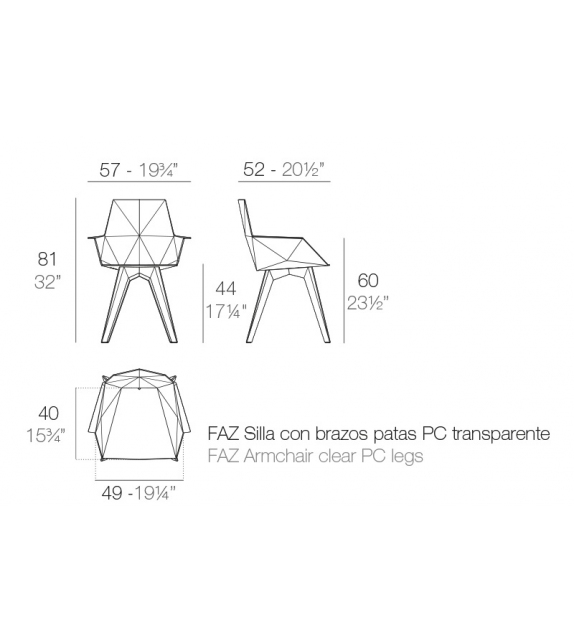 Faz Set mit 4 Stühlen Vondom